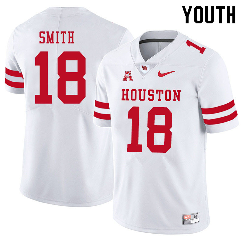 Youth #18 Chandler Smith Houston Cougars College Football Jerseys Sale-White - Click Image to Close